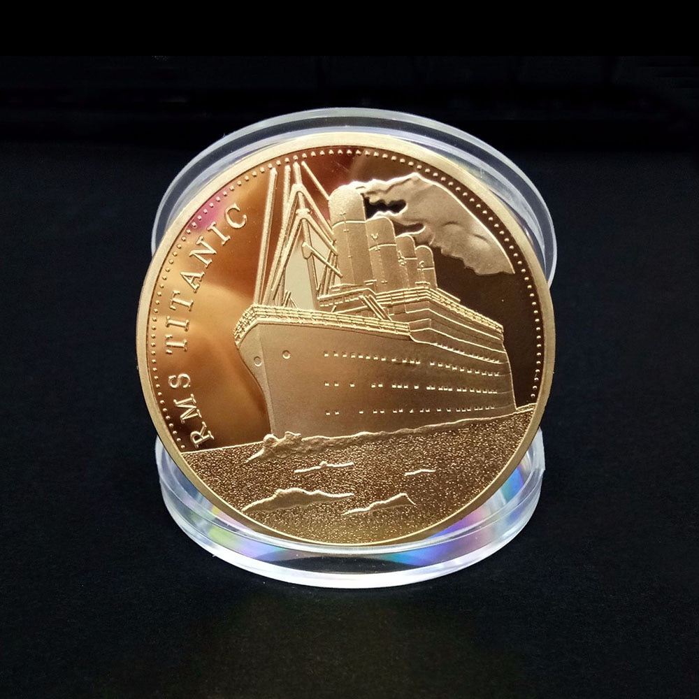 Gold Plated Coin Titanic Ship Collectible Coins Incident Art Collection Medal Commemorative Coins Souvenir for Home