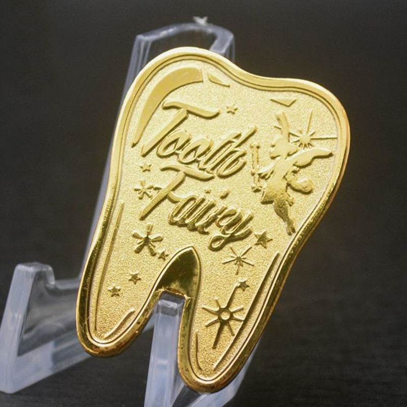 新しい歯の妖精のコイン子供のための金メッキメダルエンボス加工収集価値のあるコイン記念コレクション装​​飾用