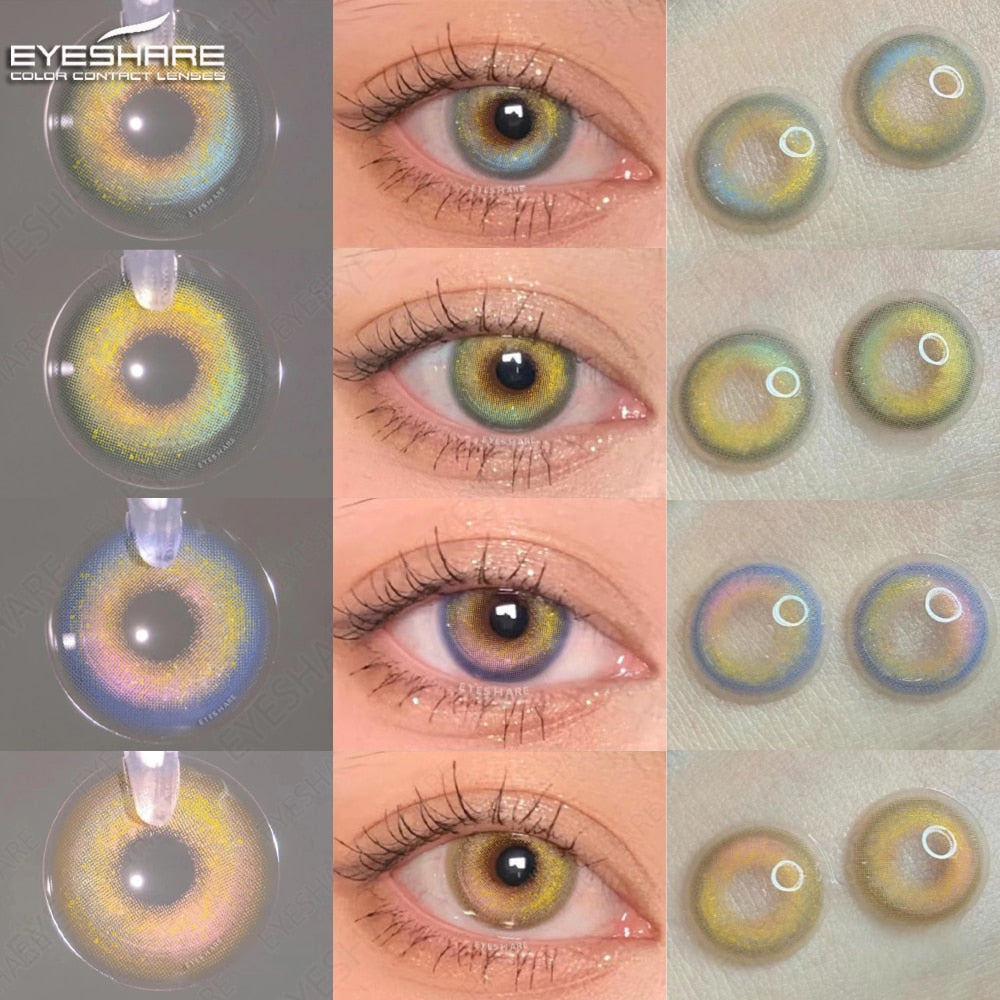 EYESHARE 1Pair New Color Contact Lenses for Eyes Natural Brown Eyes Contacts Lenses Yearly Fashion Blue Eyes Lens Colored Lens