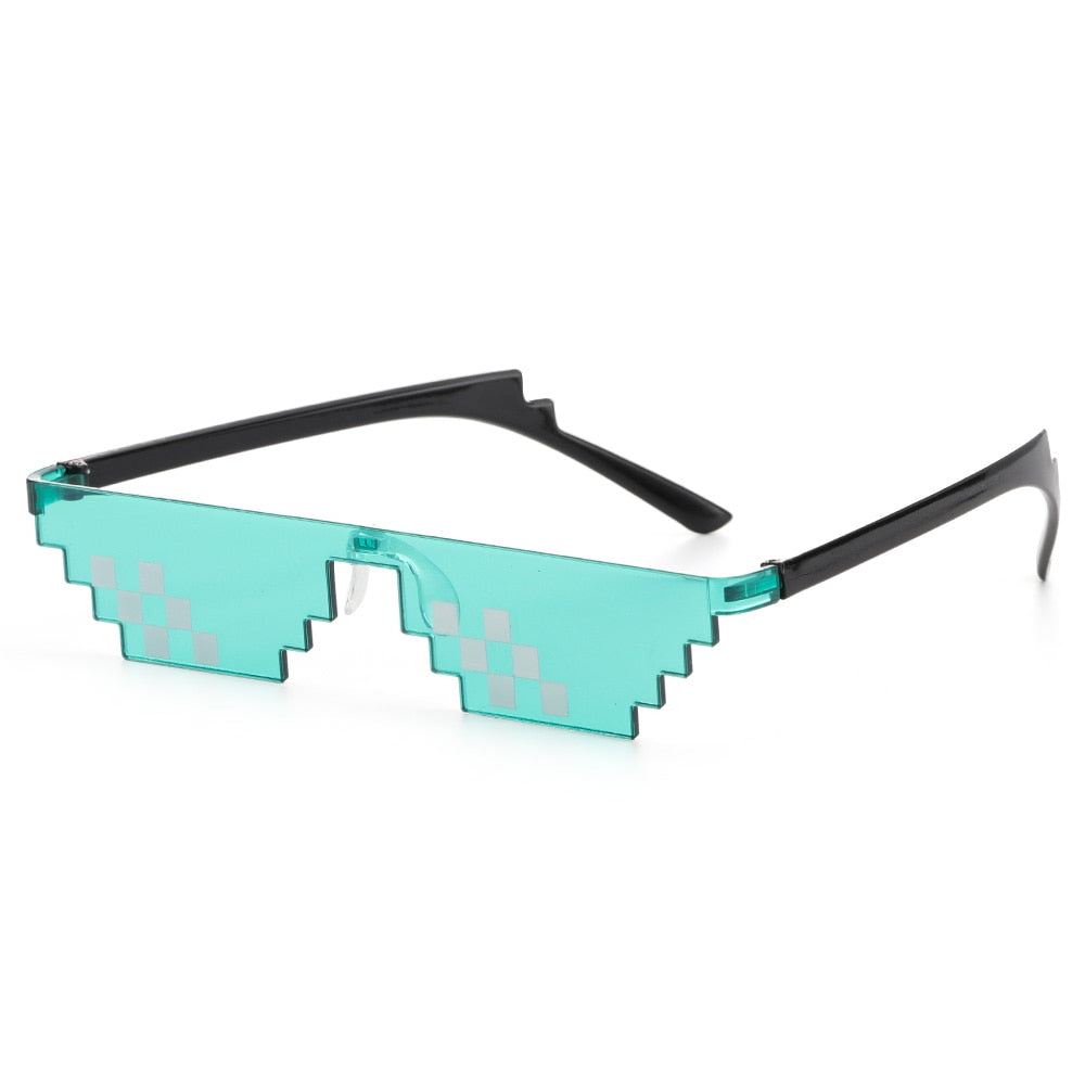 NEW Design Funny Mosaic Sunglasses Thug Life Sun Glasses Pixel Black Retro Gamer Robot Sunglasses Birthday Party Cosplay Favors