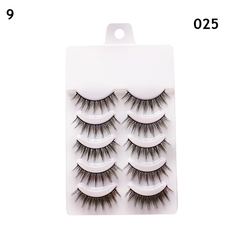 Eye makeup accessories 5 pairs set Cos cross false eyelashes Lash Extension 3D bunch Japanese Fairy Little Devil Cosplay 5 Pairs