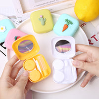 Women Portable Cute Fruit Candy Solid Color Contact Lenses Box Lens Case for Eyes Care Kit Glasses Case Holder Container Gift