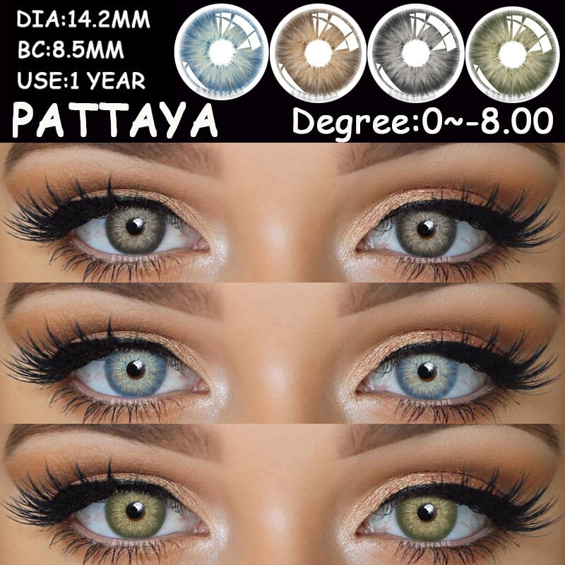 EYESHARE 1Pair Myopia Color Lens Natural Cosmetic Lens