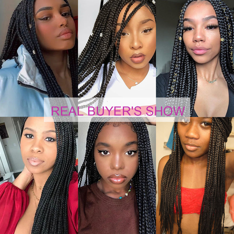 Lace Frontal Cornrow Wig Synthetic Wigs 13*1 Lace Front Braided Wigs Hand Braided Box Braid Lace Wigs With Baby Hair For Women