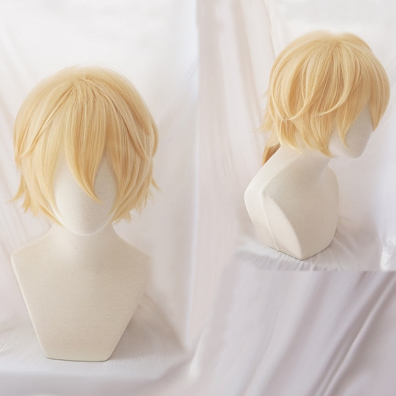 Rin / Len Short Blonde Heat Resistant Hair Cosplay Costume Wig + Track + Wig Cap