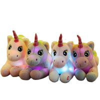 Kawaii 50CM Led Light Colourful Unicorn Plush Toy The Tail of the Rainbow Glowing Soft Present for Children Surprised Derocation