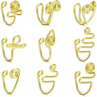 Stainless Steel Spiral Fake Nose Ring Cuff Non Piercing Nose Ring Clip On Fake Nose Piercing Jewelry Ear Cuff Earring Women