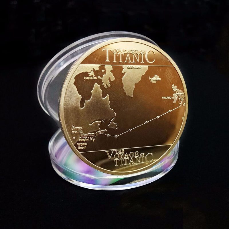 Gold Plated Coin Titanic Ship Collectible Coins Incident Art Collection Medal Commemorative Coins Souvenir for Home