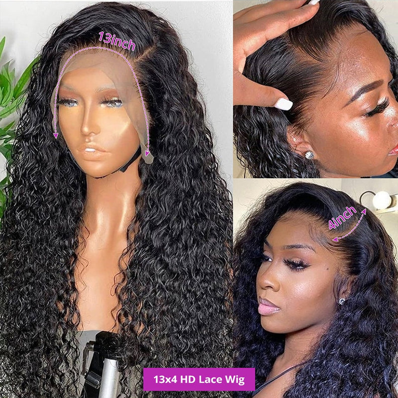Curly Human Hair Wig 13x4 360 Hd Deep Wave Lace Frontal Brazilian Wigs For Black Women Human Hair 13x6 Water Wave Lace Front Wig