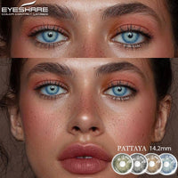 EYESHARE 新カラーコンタクトレンズ目 1 ペアブラウン EyeContacts レンズ年間使用美容メイクブルーカラーコンタクトレンズ