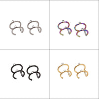JIOROMY 1Pc Clip On Wrap Earring Tragus Stainless Steel 2 Rings Ear Cuff Clip Nose Ring Fake Piercing Body Jewelry