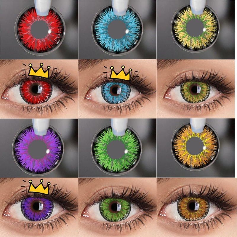 UYAAI Color Contact Lenses For Eyes Anime Cosplay Colored Blue Lenses Multicolored Lenses Contact Lens Beauty Makeup