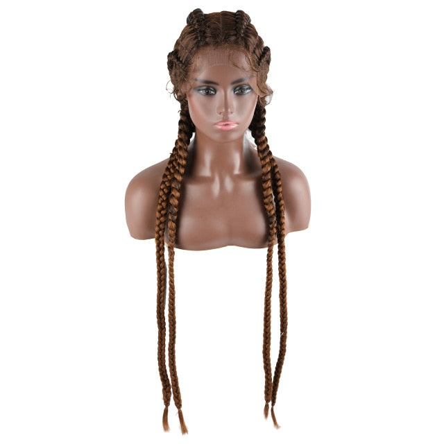 30 inch Braided Wigs Synthetic Lace Front Wig Box Braid Wig 613 Color