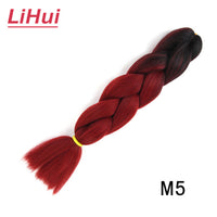 Lihui 24 インチジャンボ三つ編み合成編み込みヘアオンブルジャンボヘアエクステンション女性 DIY ヘア三つ編みピンクパープルイエローグレー