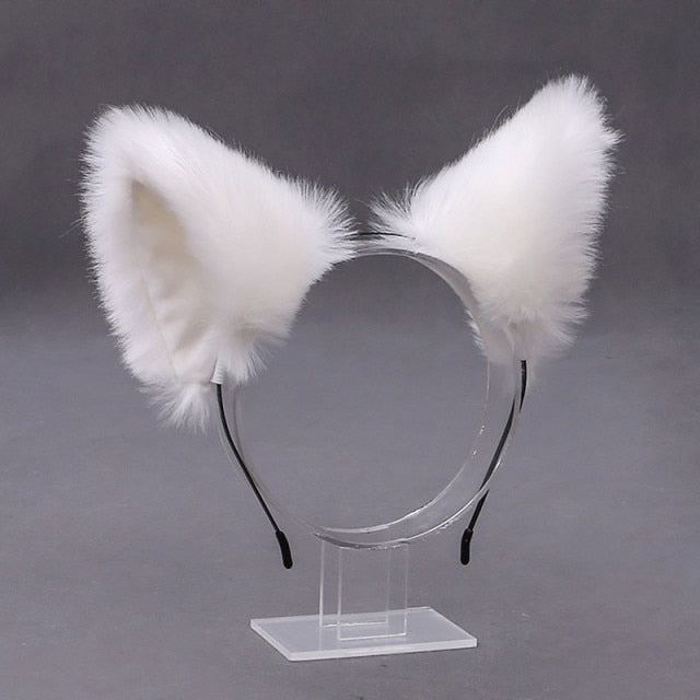 30 Colors Cartoon Cat Ears Hairband Headwear Fur Ear Cat Cosplay Head Band Hair Accessories For Women Girls Kid Party Headband