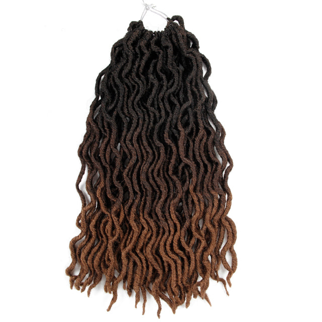 Synthetic Crochet Braids Hair Goddess Faux Locs Ombre Curly Soft Dreads Dreadlocks For Black Woman Extensions YXCHERISHAIR
