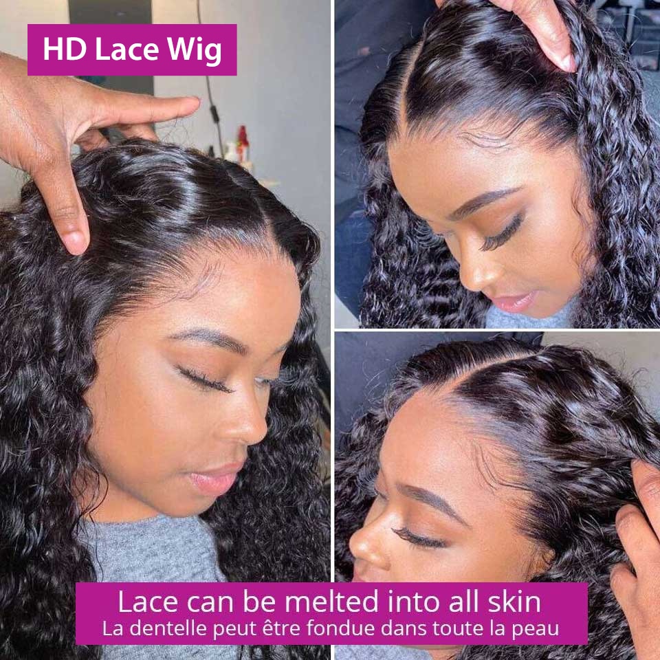 Water Wave Wig HD Lace Frontal Wig Pre Plucked 13x6 Lace Front Wig Human Hair Wigs for Black Women 13x4 Lace Closure Wigs