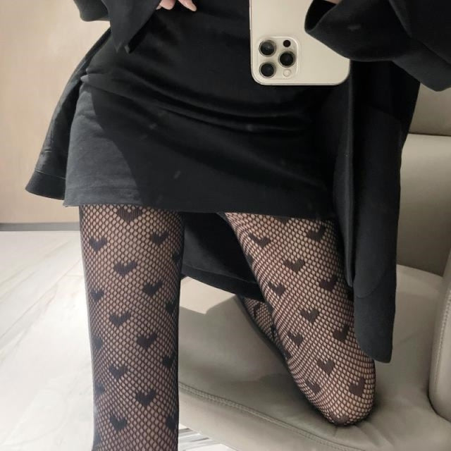 Black Medium Grid Sexy Women High Waist Stocking Fishnet Club Tights Knitting Net Pantyhose Mesh Anime Lolita JK Cosplay Costume