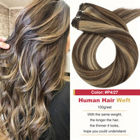 Balayage Hair Pieces Sew in Human Hair Weave in Double Wefted Bundles Machine Remy Hair