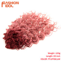 深い波状ツイストかぎ針編みの髪合成アフロカーリーヘアかぎ針編み三つ編み高温繊維編組ヘアエクステンション女性のための