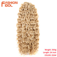 Deep Wavy Twist Crochet Hair Synthetic Afro Curly Hair Crochet Braids High Temperature Fiber Braiding Hair Extensions For Women