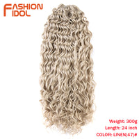 深い波状ツイストかぎ針編みの髪合成アフロカーリーヘアかぎ針編み三つ編み高温繊維編組ヘアエクステンション女性のための