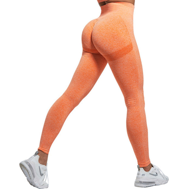 ハイウエストシームレスレギンスプッシュアップレギンススポーツ女性フィットネスランニングヨガパンツエネルギー弾性ズボンジムガールタイツ