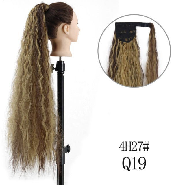 22inch Long Straight Clip in Hair Tail Nature FaKe Ponytail Extension Hairpiece With Hairpins High Temperature Synthetic Ponytai