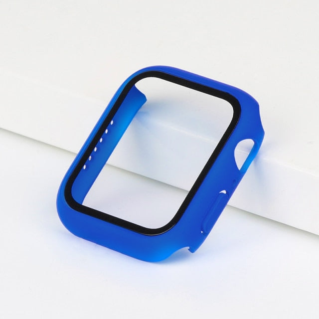 Glass + Cover For Apple Watch case 7/6/SE/5/4/3/2/1 iWatch 42mm 38mm bumper Tempered Glass for apple watch 44mm 40mm 45mm 41mm