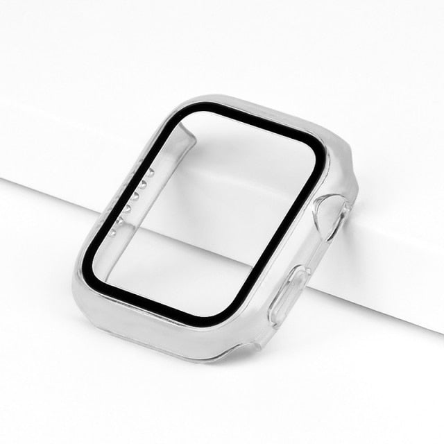 ガラス + カバー Apple Watch ケース 7/6/SE/5/4/3/2/1 iWatch 42 ミリメートル 38 ミリメートルバンパー強化ガラス Apple Watch 44 ミリメートル 40 ミリメートル 45 ミリメートル 41 ミリメートル
