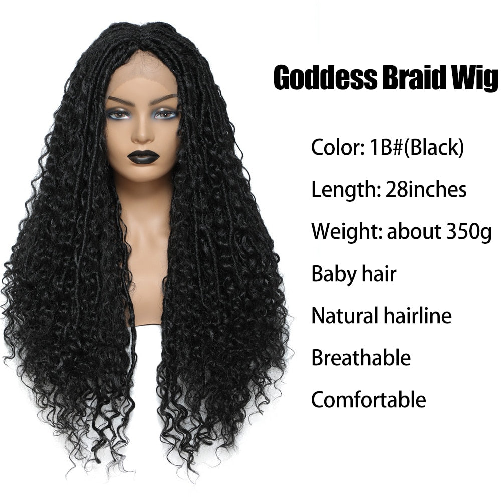 Faux Locs Synthetic Wigs Straight Mix Curly Barids Ombre Brown Colored Crochet Braids Wig For Black Women Soft Dreadlock