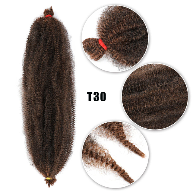 Kinky Marley Braiding Hair Springy Afro Twist Crochet Hair Bulk Extensions Faux Locs Marely Braid For African Women