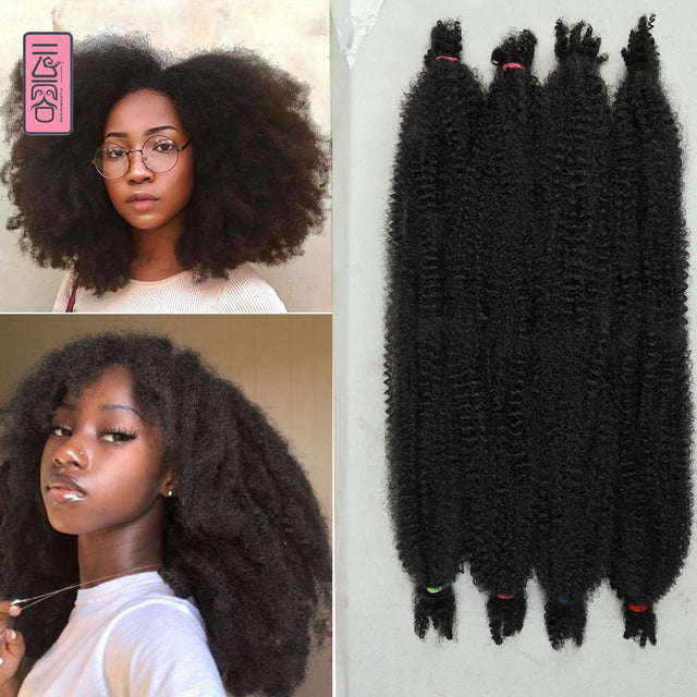 Kinky Marley Braiding Hair Springy Afro Twist Crochet Hair Bulk Extensions Faux Locs Marely Braid For African Women