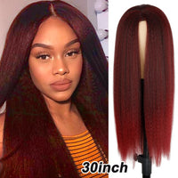 Synthetic wig Afro Bob Wig Yaki Straight High Temperature Fiber Hair Yaki Straight Curly Hair Medium Long Holiday Hair Wome