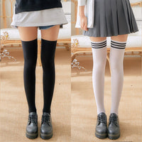 New Sexy Medias Black White Striped Long Socks Women Velet Over Knee Thigh High Stockings Girls Anime Lolita Cosplay Costumes