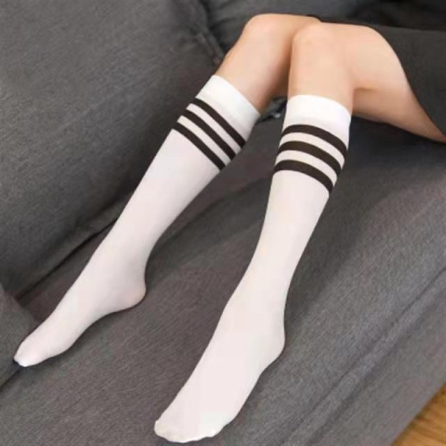 New Sexy Medias Black White Striped Long Socks Women Velet Over Knee Thigh High Stockings Girls Anime Lolita Cosplay Costumes
