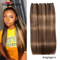30inch Highlight Straight Human Hair Bundles Ombre Virgin Remy Human Hair Bundles Brazilian Virgin Remy Hair Extensions