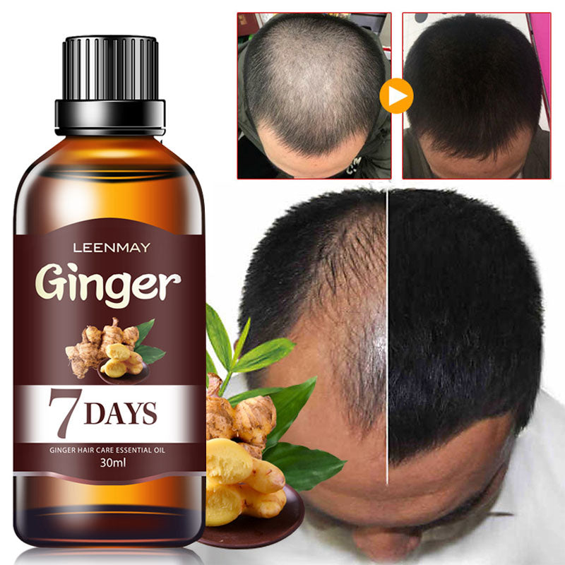 Fast Hair Growth Serum Essential Oils Ginger Treatment Hair Loss Essence 7 Days Nourishing Soften Scalp Repair Damaged Hair Care