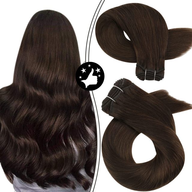Sew in Weft Human Hair Extensions Brazilian Weave Bundles Machine Remy Silky Straight Natural Hair 100G/Set Invisible